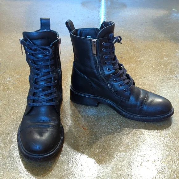 Thursday Boot Black leather Combat Boots Size